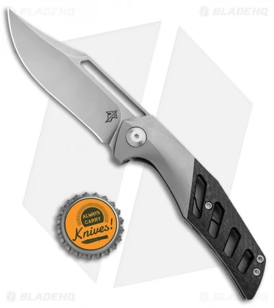 APurvis Blades Primordial Frame Lock Knife Ti/Carbon Fiber (3.25" Stonewash) - Image 4