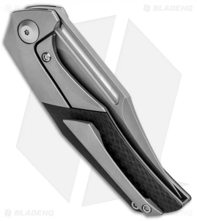 APurvis Blades Primordial Frame Lock Knife Ti/Carbon Fiber (3.25" Stonewash) - Image 3