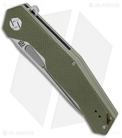 Artisan Cutlery Zumwalt Liner Lock Knife Textured Green G-10 (3.8" Satin) - Image 2