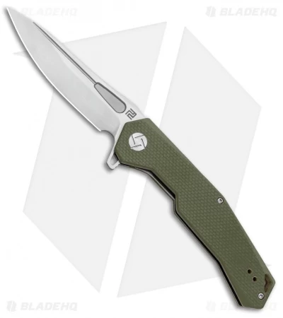 Artisan Cutlery Zumwalt Liner Lock Knife Textured Green G-10 (3.8" Satin)