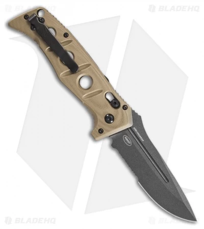 Benchmade Adamas Automatic Knife Desert Tan G-10 (3.8" Gray Serr) 2750SGY-3 - Image 3