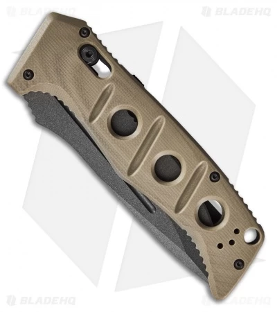Benchmade Adamas Automatic Knife Desert Tan G-10 (3.8" Gray Serr) 2750SGY-3 - Image 2