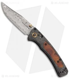 Benchmade Gold Class Mini Crooked River AXIS Lock Knife (3.4" Damascus)15085-201