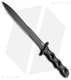 Benchmade SOCP 185SBK Fixed Blade Serrated Knife G-10 Black (11" Black Serr)