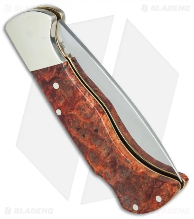 Boker Folding Hunter 1674 Lockback Knife Amboina Root Wood (3" Satin) 113135 - Image 2