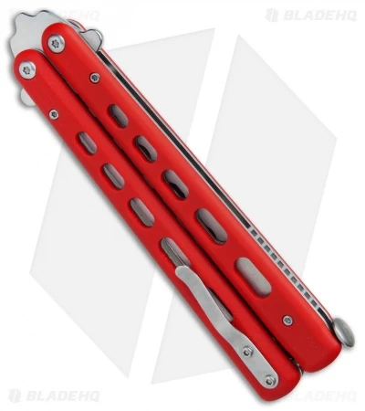 Boker Plus Balisong Trainer Butterfly Knife Red G-10 (4" Satin) 01BO712 - Image 2