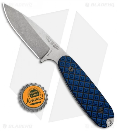 Bradford Knives Guardian3.5 Fixed Blade Blue/Black G-10 (3.75" Sabre/N690/SW) - Image 4