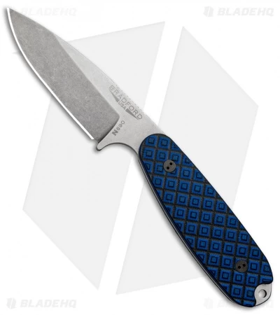 Bradford Knives Guardian3.5 Fixed Blade Blue/Black G-10 (3.75" Sabre/N690/SW)