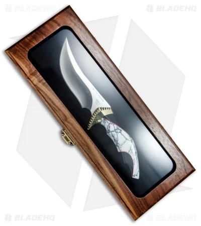 Buck Knives Buck Kalinga L.E. Legacy Fixed Blade White Turquoise/Buffalo Horn (4.8" Satin) - Image 3