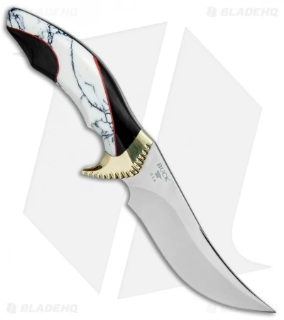 Buck Knives Buck Kalinga L.E. Legacy Fixed Blade White Turquoise/Buffalo Horn (4.8" Satin) - Image 2