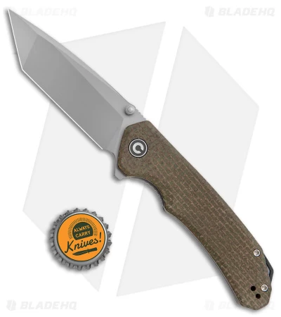 CIVIVI Brazen Tanto Liner Lock Knife Coarse Green Micarta (3.5" SW D2) C2023F - Image 4