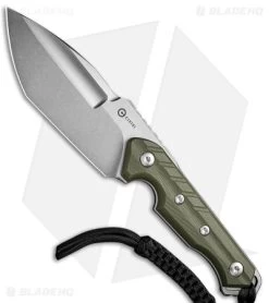CIVIVI Maxwell Fixed Blade Knife OD Green G-10 (4.74" Stonewash) C21040-2
