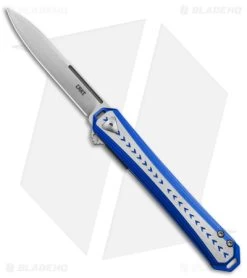 CRKT Stickler Liner Lock Assisted Flipper Knife Blue Aluminum (3.4" Satin)