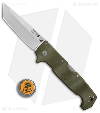Cold Steel SR1 Tri-Ad Lock Tanto Knife OD Green G-10 (4" Satin S35VN) 62LA - Image 4