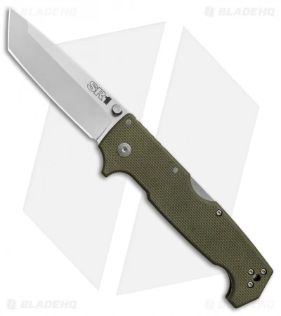 Cold Steel SR1 Tri-Ad Lock Tanto Knife OD Green G-10 (4" Satin S35VN) 62LA