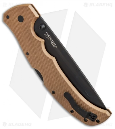 Cold Steel XL Recon 1 Tanto Tri-Ad Lock Knife Coyote Tan (5.5" Black) 27TXTVB - Image 3
