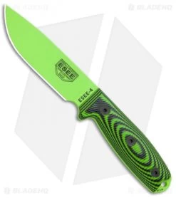 ESEE Knives ESEE-4PVG-007 Fixed Blade Knife Green / Black 3D G-10 (4.5" Green)