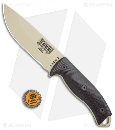 ESEE Knives ESEE-5PDT-004 Fixed Blade Knife Red/Black 3D G-10 (5.25" Desert Tan) - Image 5