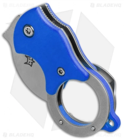 Fox Knives Mini-KA Linerlock Karambit Knife Blue (1" Bead Blast) FX-535 BL - Image 2