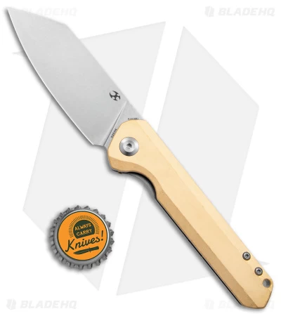 Kansept Knives Bulldozer Liner Lock Knife Brass (3.6" SW S35VN) K1028C1 - Image 4