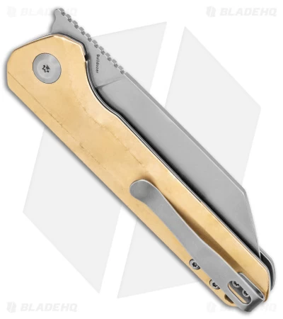 Kansept Knives Bulldozer Liner Lock Knife Brass (3.6" SW S35VN) K1028C1 - Image 3