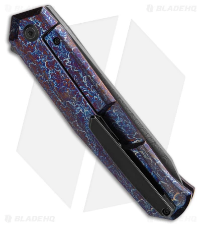 Kansept Integra Frame Lock Knife Lightning Strike Titanium (3.6" Damascus) - Image 3