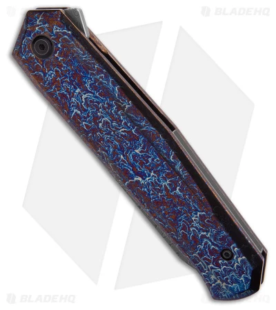 Kansept Integra Frame Lock Knife Lightning Strike Titanium (3.6" Damascus) - Image 2
