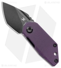 Kansept Knives 4T5 Design RIO Liner Lock Knife Purple G-10 (1.56" Black SW)