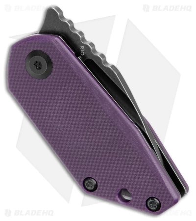 Kansept Knives 4T5 Design RIO Liner Lock Knife Purple G-10 (1.56" Black SW) - Image 3