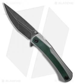 Kansept Knives Kratos Frame Lock Knife Green G-10/Ti (3.75" Black Stonewash)
