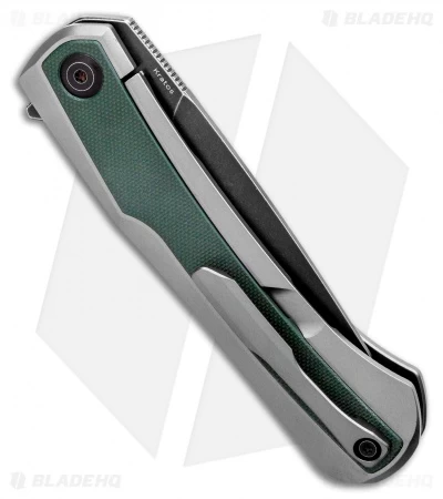 Kansept Knives Kratos Frame Lock Knife Green G-10/Ti (3.75" Black Stonewash) - Image 3