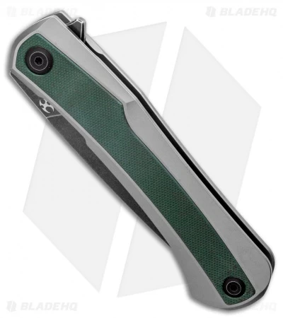Kansept Knives Kratos Frame Lock Knife Green G-10/Ti (3.75" Black Stonewash) - Image 2
