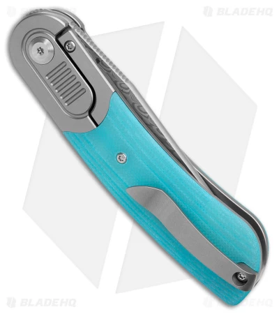 Kansept Knives Lunquist Reverie Frame Lock Knife Tiffany Blue G-10(3" Damascus) - Image 3