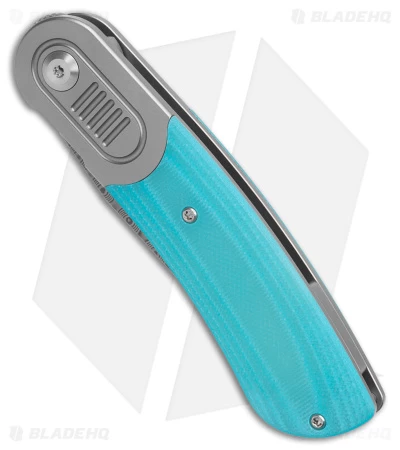 Kansept Knives Lunquist Reverie Frame Lock Knife Tiffany Blue G-10(3" Damascus) - Image 2