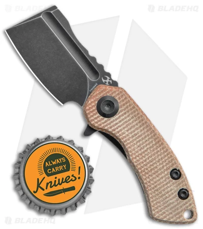 Kansept Knives Mini Korvid Liner Lock Knife Brown Micarta (1.5" Black) - Image 4
