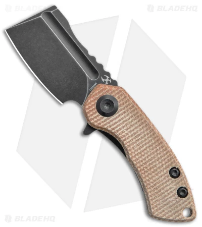 Kansept Knives Mini Korvid Liner Lock Knife Brown Micarta (1.5" Black)