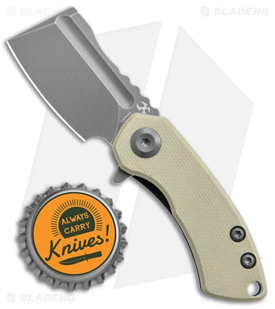 Kansept Knives Mini Korvid Liner Lock Knife Light Sand G-10 (1.5" Gray) - Image 4