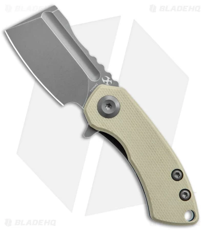 Kansept Knives Mini Korvid Liner Lock Knife Light Sand G-10 (1.5" Gray)