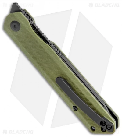 Kansept Knives Prickle Tanto Liner Lock Knife Green G-10 (3.5" Black) - Image 3