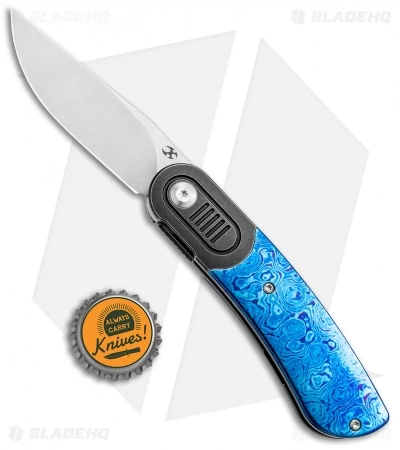 Kansept Knives Lunquist Reverie Frame Lock Knife Ti/Timascus (3" Stonewash) - Image 4