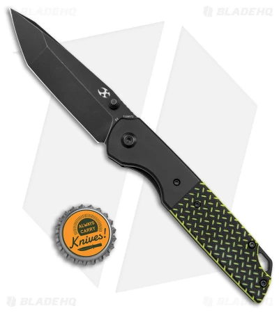 Kansept Knives Warrior Tanto Liner Lock Knife Black/Green G-10 (3.5" Black SW) - Image 4