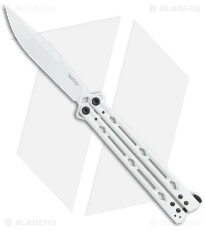 Kershaw Stormtrooper White Lucha Balisong Butterfly Knife (4.5" White) Blade HQ