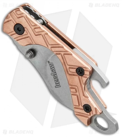 Kershaw Copper Cinder Keychain Knife Bottle Opener (1.4" Stonewash) 1025Cu - Image 2