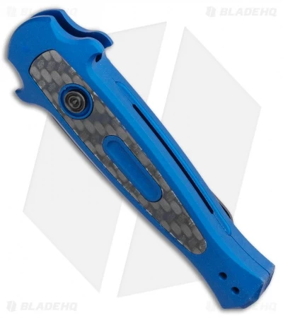 Kershaw Launch 12 Mini Stiletto Automatic Knife Blue/CF (2.5" Black) 7125BLUBLK - Image 2