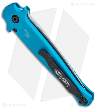 Kershaw Launch 8 Stiletto Automatic Knife Teal/CF (3.5" Stonewash) - Image 3