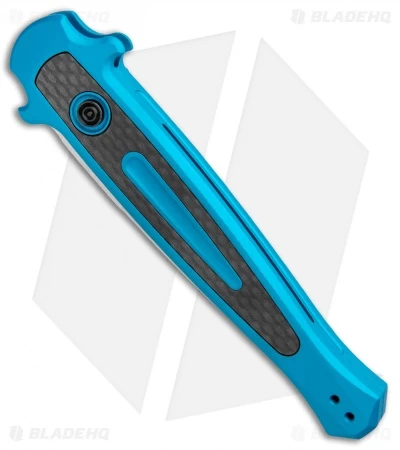 Kershaw Launch 8 Stiletto Automatic Knife Teal/CF (3.5" Stonewash) - Image 2