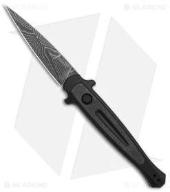 Kershaw Launch 8 Stiletto Automatic Knife Black/CF (3.6" Damascus)