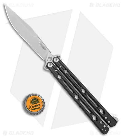 Kershaw Lucha Balisong Butterfly Knife Black (4.5" Stonewash) 5150BLK - Image 4