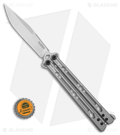 Kershaw Lucha Balisong Butterfly Knife Stainless Steel (4.5" Stonewash) 5150 - Image 4