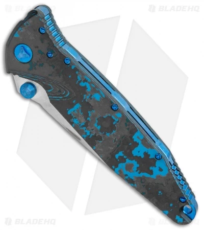 Marfione Custom Socom Elite Tanto Blue CF W/ Blue Ti Hardware (4" Mirror SW) - Image 2